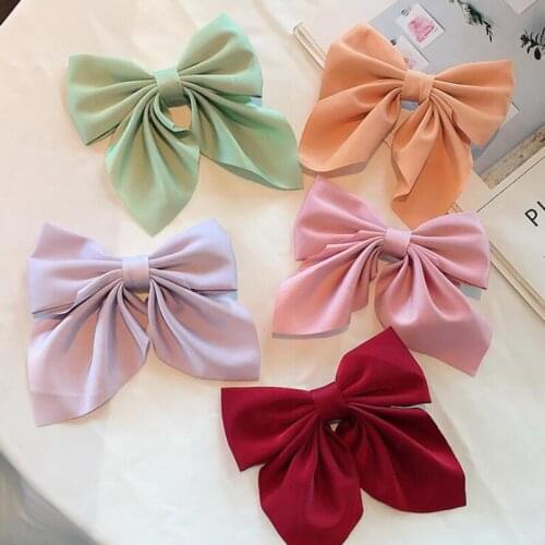 20 pieces/lot) Simple Bow Knot Hair Grips Solid Color Ponytail Holder For Women Cute Headwear Hairpins Girls Hair Accessories
