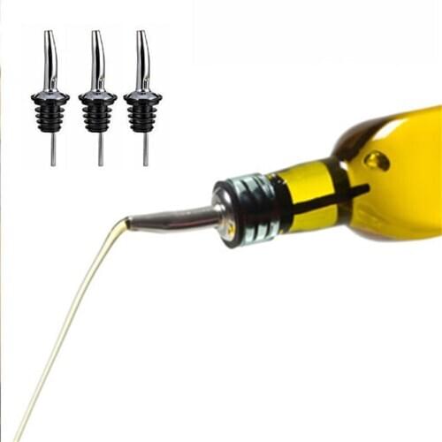 3Pcs Top Quality Liquor Spirit Pourer Stainless Steel Free Flow Wine Bottle Pour Spout Stopper Bar Supplies