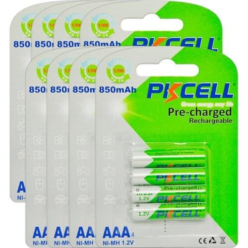 8Pack PKCELL aaa Rechargeable Battery in 850mah aaa Capacity Batteries 3A 1.2V AAA NIMH LSD batteries For Remote Control Toys