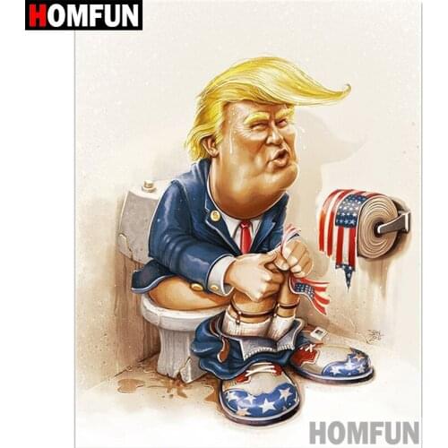 HOMFUN 5D DIY Diamond Painting Full Square/Round Drill "Character toilet" 3D Embroidery Cross Stitch gift Home Decor A01664