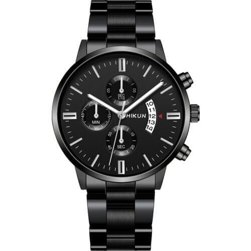 Fashion Mens Quartz Watch Luxury Business Watches for Men Stainless Steel Belt Analog Calendar Wristwatch Relogio Masculino