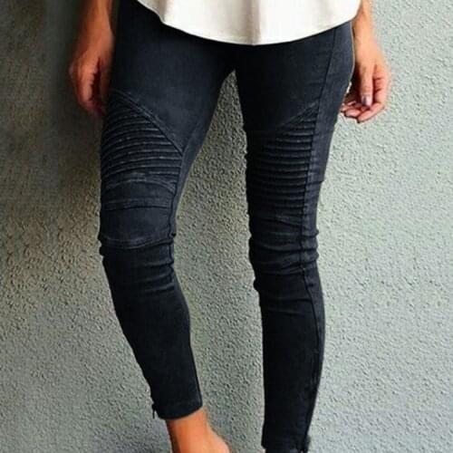 Elegant Women Elastic Slim Pencil Pants Autumn Fashion Solid High Waist Stretchy Trousers Ladies Casual Zipper Pants Streetwear