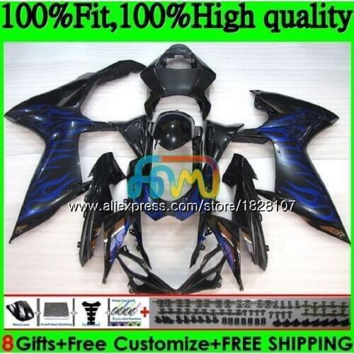 Injection For SUZUKI GSXR 600 750 GSXR750 11 12 13 14 15 39BS.12 Blue flames K11 GSXR600 2011 2012 2013 2014 2015 2016 Fairing