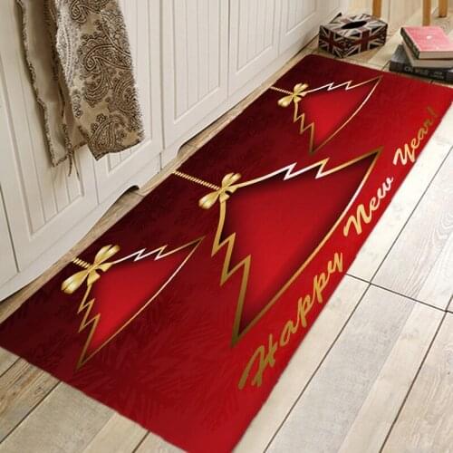Christmas Tree Rug Gift Hallway Carpets and Rugs for Bedroom Living Room Kitchen Bathroom Anti-Slip Floor Mats