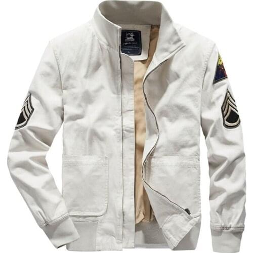 Military Jacket Men Spring Autumn Men Clothing Stand Collar Pure Cotton Outerwear Coats Casual Fashion Jaqueta Masculina M-3XL