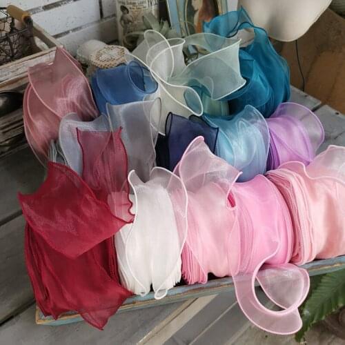 5M Colorful Organza Ribbon Wrapping Christmas Party Home DIY Gift Packaging Wedding Decoration Tapes DIY Ribbons Flower Dressing