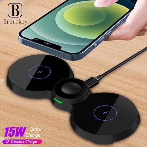 15W Folding Magnetic Wireless Charger for iPhone 12 11 Pro Max XR XS Xiaomi Fast Wireless Charging Pad for Airpods Pro Station