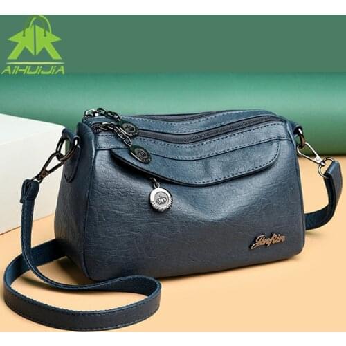 Fashion Womens Solid Color Messenger Bag Luxury Design Shoulder Bags 2021 New High Quality Pu Leather Simplicity Women Handbag