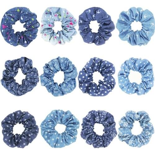 12PCS Fashion Hair Scrunchies Women Girls Hair Scrunchie Elastic Soft Ponytail Holder Bobble Hair Bands