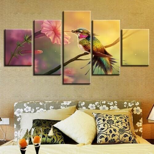 5pcs DIY Diamond Painting Flower And Bird Full Square Diamond Embroidery Mosaic Picture Of Rhinestone H337