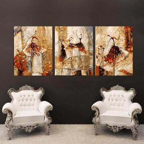 DIY oil painting by numbers Ballet wall canvas picture coloring paint by number brush drawing hand painted craft home decor