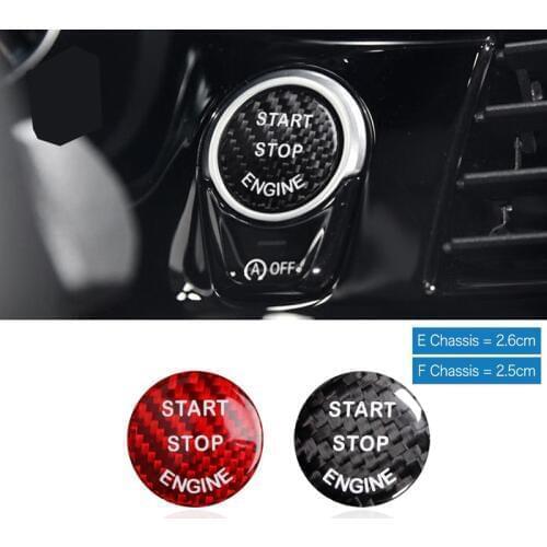 For BMW E70 X5 E71 X6 E81 E90 E91 E60 F30 F35 F10 F11 F01 F15Carbon Fiber Car Engine Start Stop Switch Button Trim Cover Sticker