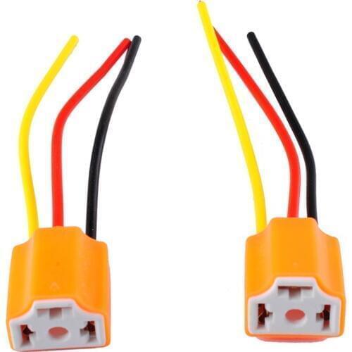 NEW2pcs 9003 h4 h7 LED Ceramic Wire Wiring Harness Connector Sockets bulb pigtail plug h4 h7 LED bulb holders for Car Headlight
