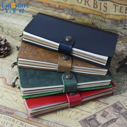 New Arrival Business Custom Logo Leather Hand Note Book Retro Travel Notepad Note Book Simple Diary for Travel N138