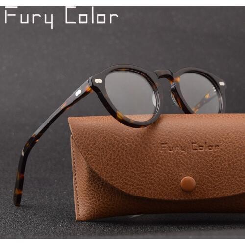 Round retro Small Acetate frame optical eyeglasses frame clear lens glasses frame women men myopia spectacles prescription