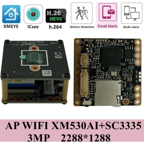 IP WIFI Wireless Camera Module Board 3MP XM530AI+Q03 2288*1288 Network Two-Way Audio Support 8-128G SD Card P2P CMS XMEYE RTSP