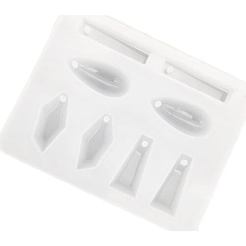 Silicone Mold Geometric Moulds with Hole Clay Crafting Earrings Making