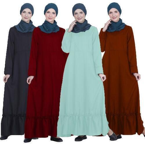 Modest Abaya Muslim Women Dress Arab Robe Kaftan Jilbab Dubai Cocktail Party Gown Long Maxi Turkish Abayas Middle East Ramadan