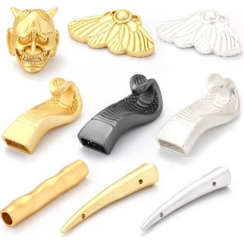 SnakeBeads for Jewelry Making Supplies Diy Bracelets Copper Tube Gold Matte Beads Geometric Bezel Gold Crown Accessories Beads