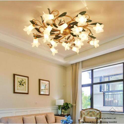 Modern bedroom flower decoration Ceiling Lights living room lighting home creative led Lamps personality garden Light Fixtures