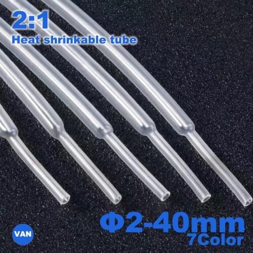 Heat Shrink tube 1 Meter 2:1 color 2-40mm Diameter Heatshrink Tubing Wire Connector Wrap Wire Repair Tube Cable Sleeve