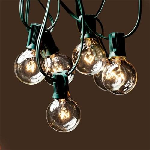 American Standard 110V Outdoor Pendant Lights Courtyard Garden Lamp String Wedding Decorative G40 Edison Vintage Tungsten Bulb