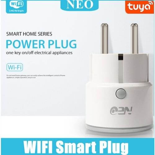 NEO WIFI Mini Tuya Smart Plug Power adapter 10A Timing Wireless Socket Outlet Switch Voice Control Work With Alexa Google Home