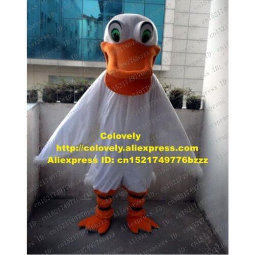 Smart White Duck Mascot Costume Mascotte Die Ente Quackquack Duckling With Oblate Yellow Mouth White Wings No.1067 Free Ship