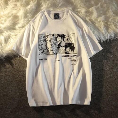 Women clothing punk top shirt Harajuku Summer t-shirt Streetwear clothes Japanese anime T-shirt size short sleeve loose casual