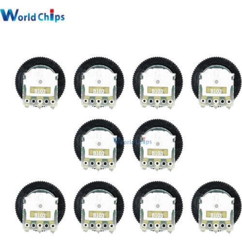 10PCS B103 10K Ohm 3-Pin Single Linear Dial Wheel Potentiometer 16MM x 2MM