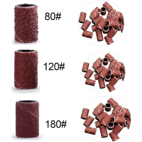 100pcs Nail Art Sanding Bands File For Gel Acrylic Polish Remover For Electric Nail Machine Nail Drill 80/120/180Nail Art Tools