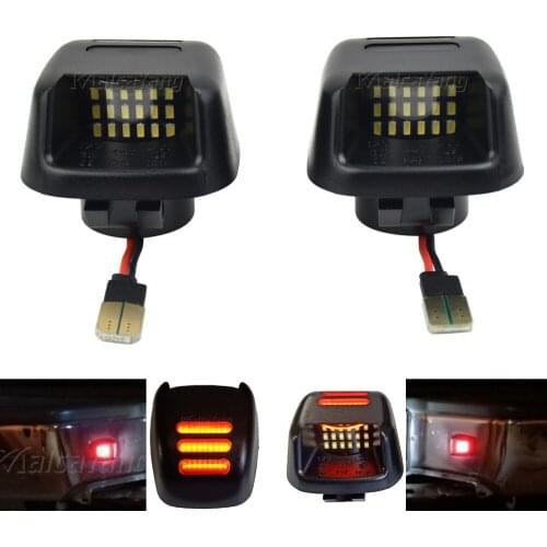 2PCS White Red 18SMD For Nissan Navara D40 Frontier Armada Titan Xterra Suzuki Equator LED Car Number License Plate Lights