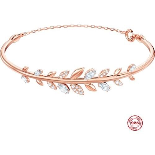 2020 New Fashion Charm Pure 925 Silver Original 1:1 Copy, Fresh Branch Shape Exquisite Wild Bracelet Female Luxury Jewelry Gifts