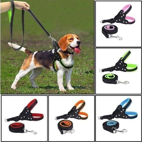 50Pcs/Lot Fashion Adjustable Nylon Dog Harness And Leash Set Pet Vest Rope Dog Collar Chest Strap Leash Set For Small Dogs