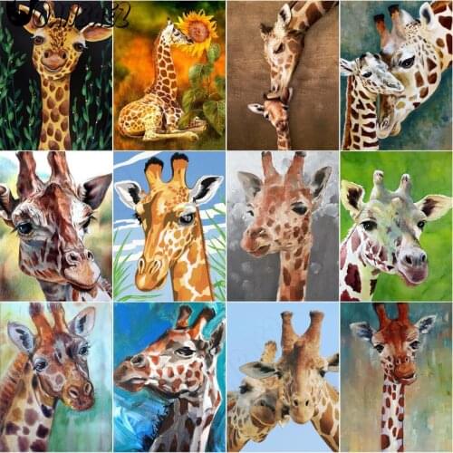Giraffe Diamond Painting 5D Diy Animal Cross Stitch Embroidery Abstract Mosaic Kit Inlay Craft Gift Design Home Decoration