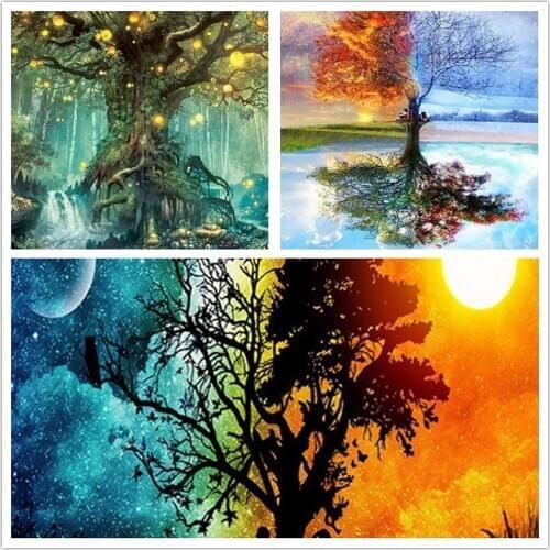 Diamond Painting Charm Life Tree Square&Round Diamond Mosaic Cross Stitch Home Decorative Picture Hanging Painting