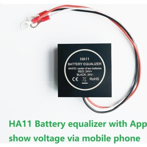 Battery equalizer balancer HA11 with App show voltage via Mobile Phone for 2 X 12V lead acid battery connected in series