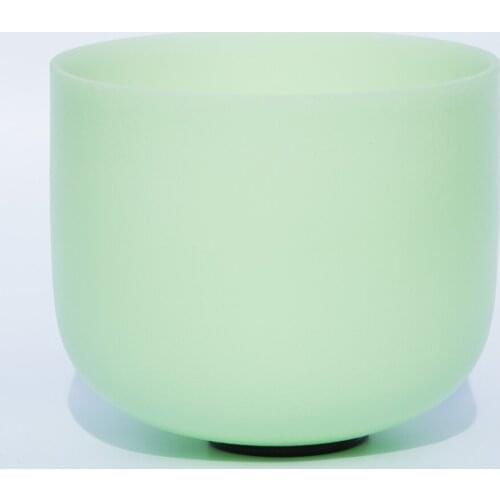 Free Shipping New 10Inch Light Green Color F Heart Frosted Quartz Crystal Singing Bowl