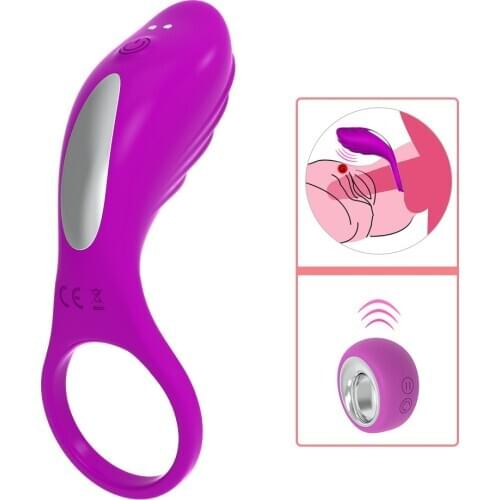 Wireless Remote Delay Ejaculation Ring Vibrator For Men Cock Penis Vibrator Rings Clitoral Stimulator Sex Toys For women Couple