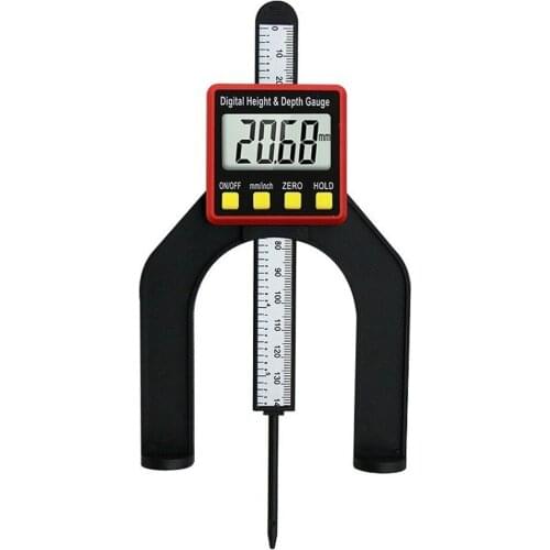 0-80mm Digital Height Gauge Table Saw 80mm Depth Gauge 3 Units Inch/mm/Fraction Locking Screw Woodworking Router Table Tools