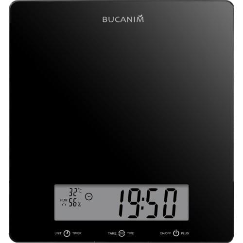 Bucanim Digital Kitchen Scale 11kg/ 22lbs Food Weighing Scale for Baking & Cooking Tare Function Hang Up Design Tempered Glass