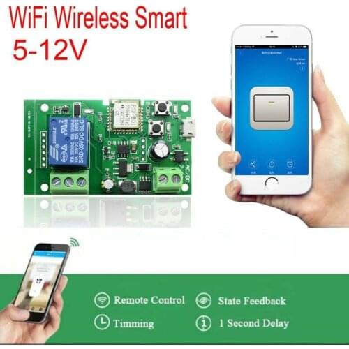 DYKB dc 5V-12V Sonoff WiFi Wireless Smart Switch Relay controller Module For Smart Home Mobile phone APP Apple Android control