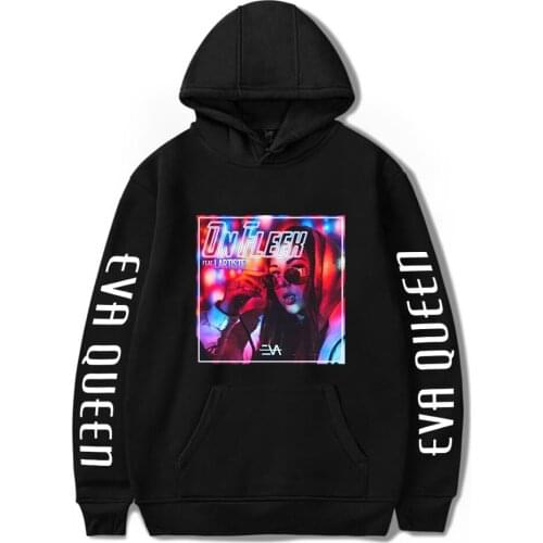 Eva Queen Hoodie Women Casual Sweatshirt Sudadera Hombre Print Harajuku Spring Autumn Cotton Eva Queen Pullover Black All-match