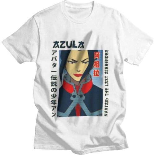 Avatar The Last Airbender Azula Anime T Shirt Mens 100% Cotton Printed T-shirts Harajuku Tshirt Short Sleeve Aang Tees Tops