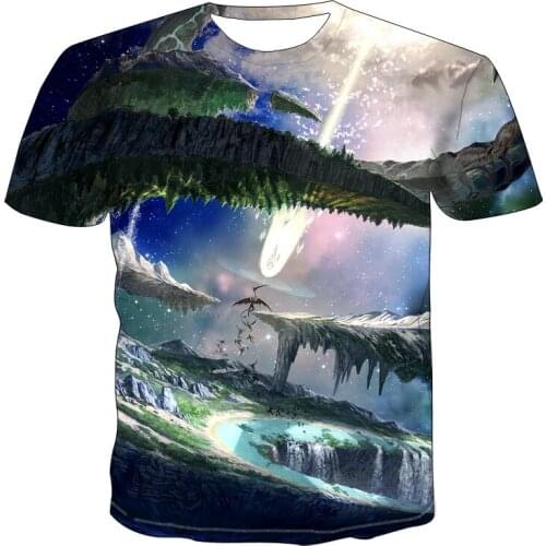 Natural Star T-Shirt Summer Casual Menswear 3d Fashion Jacket O-Collar Shirt Boys'clothing Plus Size Street Clothes