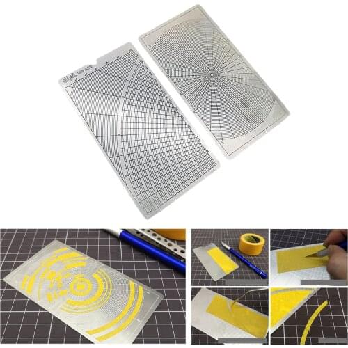 Craft Tools Groove Type Tank Figure Camouflage Covering Stencil Arc Cutting Pad Two Sides for Making Spray Models