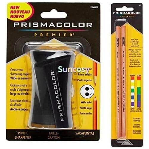 Prismacolor Blender Pencil Colorless, 2-pack (962). and Prismacolor Premier Pencil Sharpener,two Hole, Wax Based Pencil