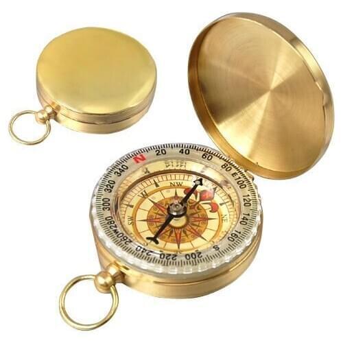 SZ-LGFM-Easy Classic Metal Brass Pocket Watch Style Camping Compass Outdoor Tools Gift