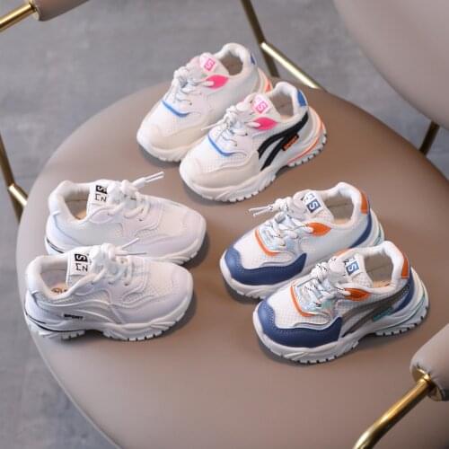 Shoe Children Boy Damping Casual Sneakers Kids Baby Girls Boys Letter Mesh Running Sport Sneaker Non-slip Walking Shoes 21-30