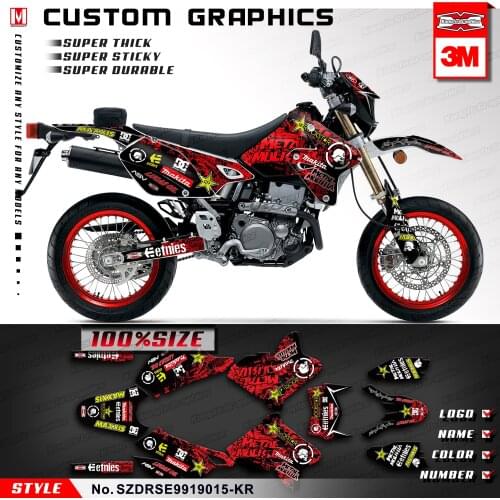 KUNGFU GRAPHICS MX Stickers Dirt Bike Vinyl Decals for DRZ400SM DRZ 400 Enduro 1999 to 2019 KLX 400R 2002 2003 2004